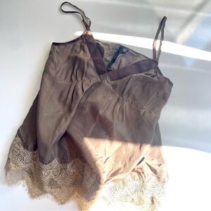 Bellatrix Y2K Brown Silk Cami, L